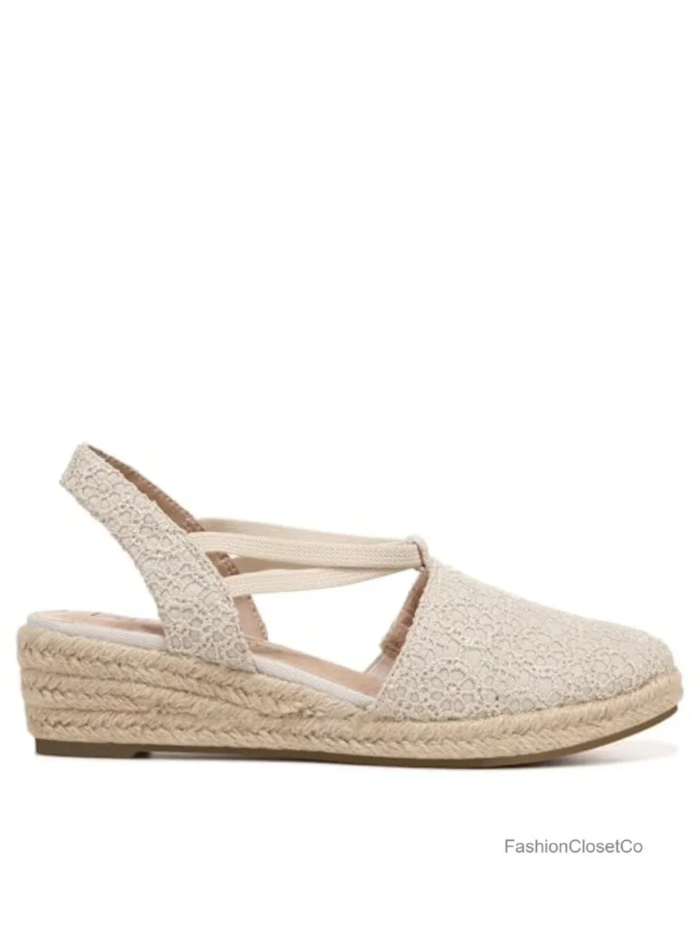 Canvas Espadrille Wedge Slip-On Loafers with Woven Heel